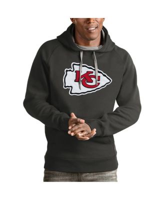 Antigua Mens Charcoal Kansas City Chiefs Victory Pullover Hoodie 14890₽