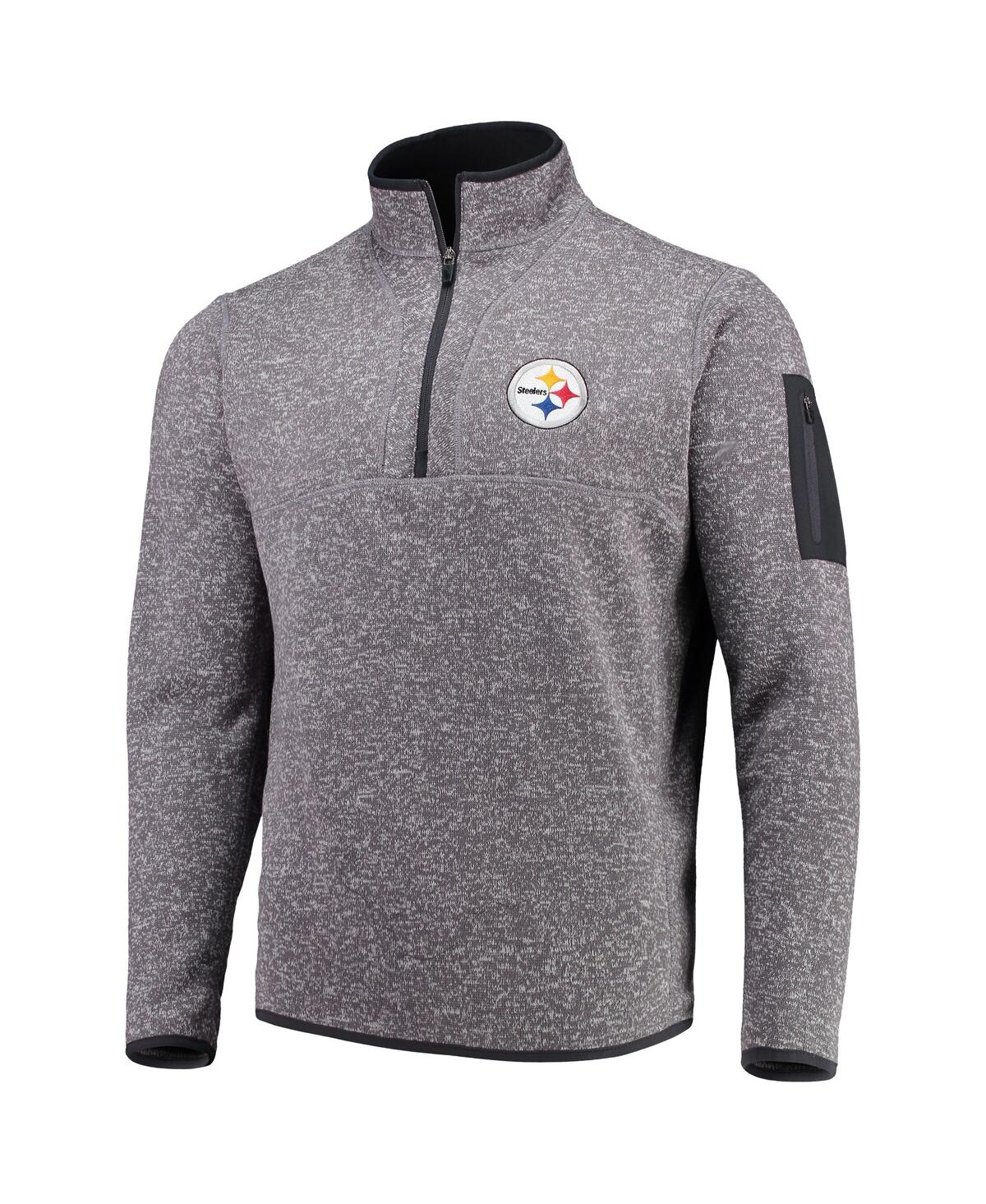 Men's Charcoal Pittsburgh Steelers Fortune Quarter-Zip Pullover Jacket - Charcoal