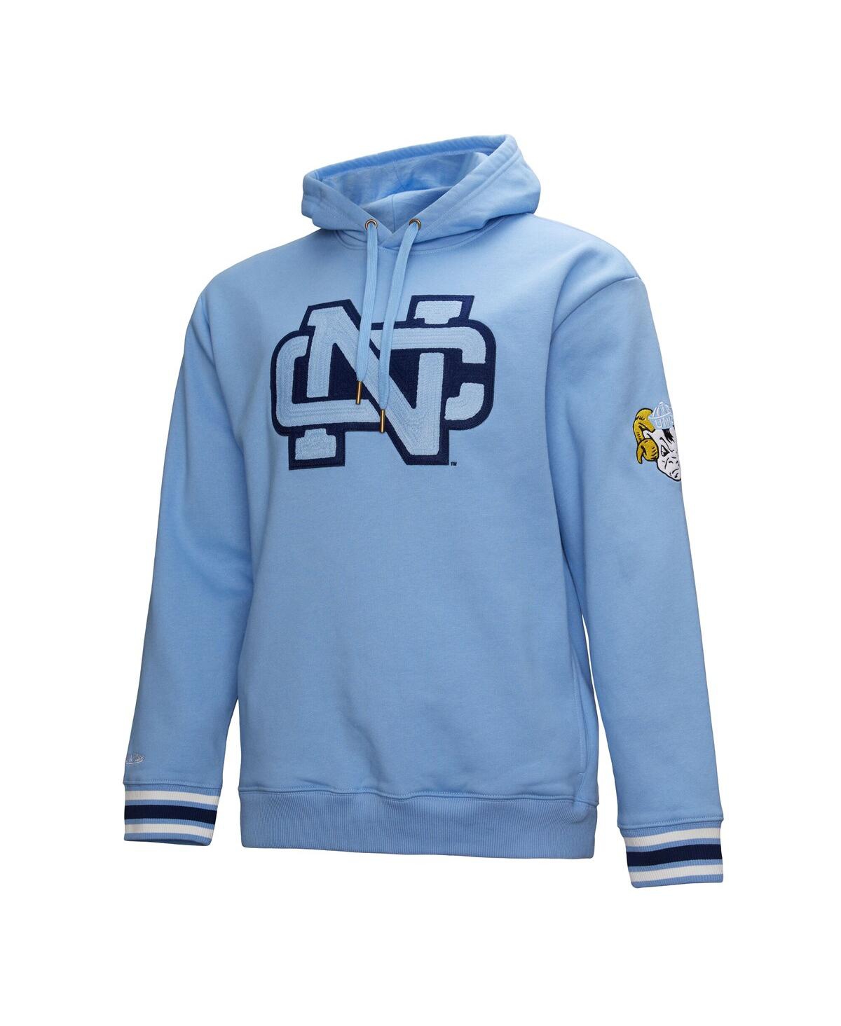 Mitchell & Ness Men's Carolina Blue North Carolina Tar Heels Chain Stich Fleece Pullover Hoodie In Light Blue