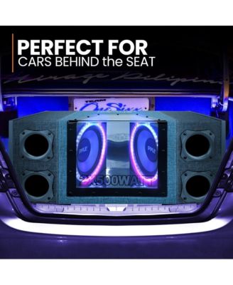 Dual Subwoofer Box System, 10'' Vented Enclosure, 1000W Max, LED Lights