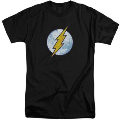 Dc Flash Mens DC Comics Flash Flash Neon Distress Logo Short Sleeve Adult Tall Tee / T-Shirt