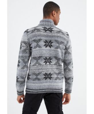 Leif Nelson Мужская вязаная куртка Leif Nelson на молнии с норвежским рисунком