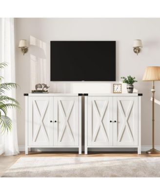 Farmhouse Buffet Cabinet with Adjustable Shelf and Barn Doors