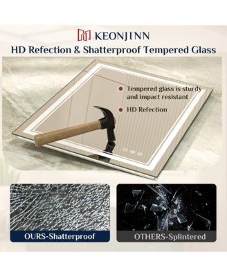 40x32 LED Bathroom Mirror with Frontlit and Backlit