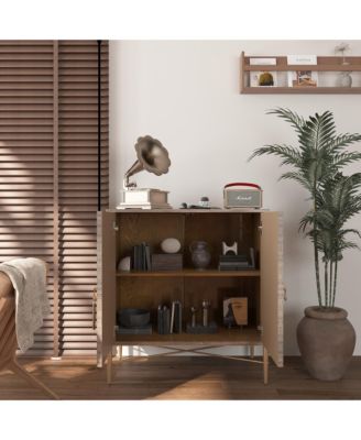 Vintage Wood Storage 2 Door Accent Cabinet