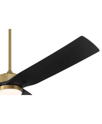 60" Montage Modern Indoor Outdoor Ceiling Fan 3 Blade LED Light Remote Control Soft Brass Finish Bedroom Damp Rated