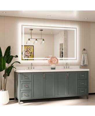 60x36 LED Bathroom Mirror with Frontlit and Backlit
