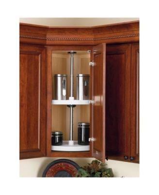 18'' Lazy Susan Full-Circle Polymer 2-Shelf, White, 3072-18-11-52