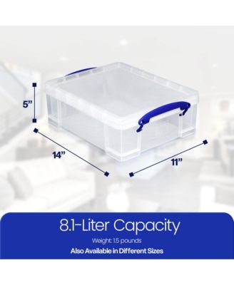 8.1L Plastic Storage Container w/Snap Lid & Clip Lock Handle