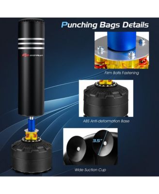 220Lbs Freestanding Punching Boxing Bag w/12 Suction Cup Base Shock Absorber