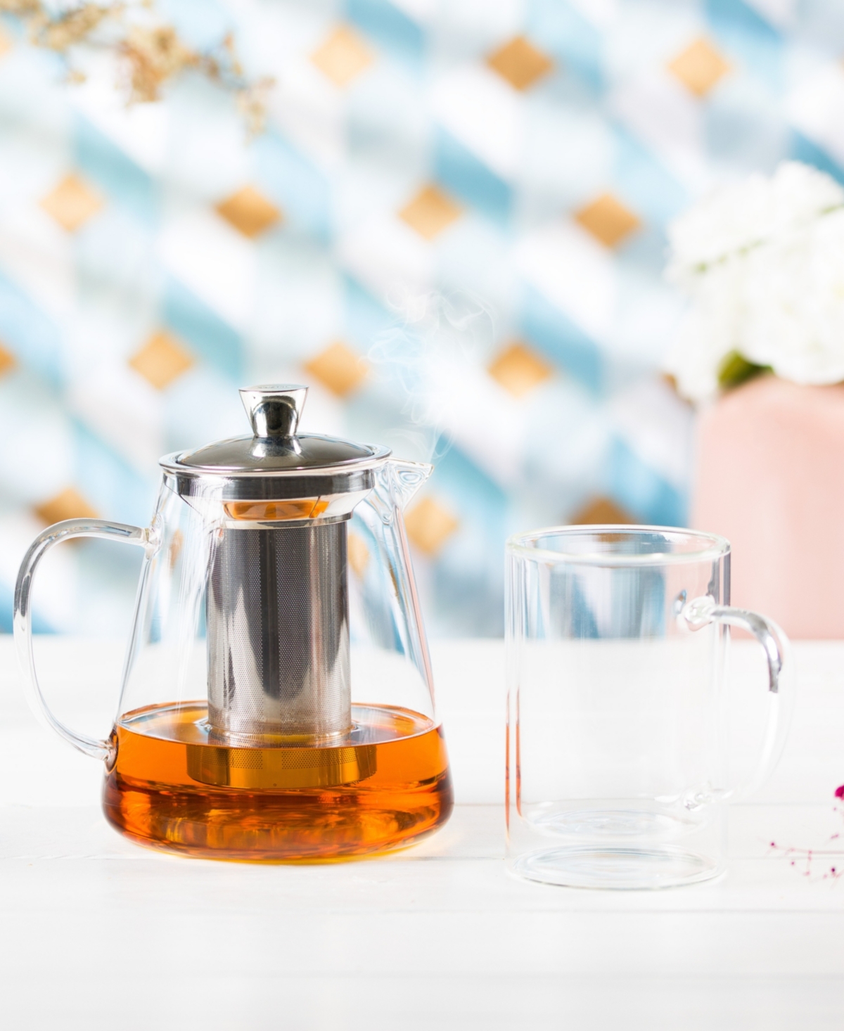 Cristel Oolong Glass 3-piece Teapot And Mug Set In Glass