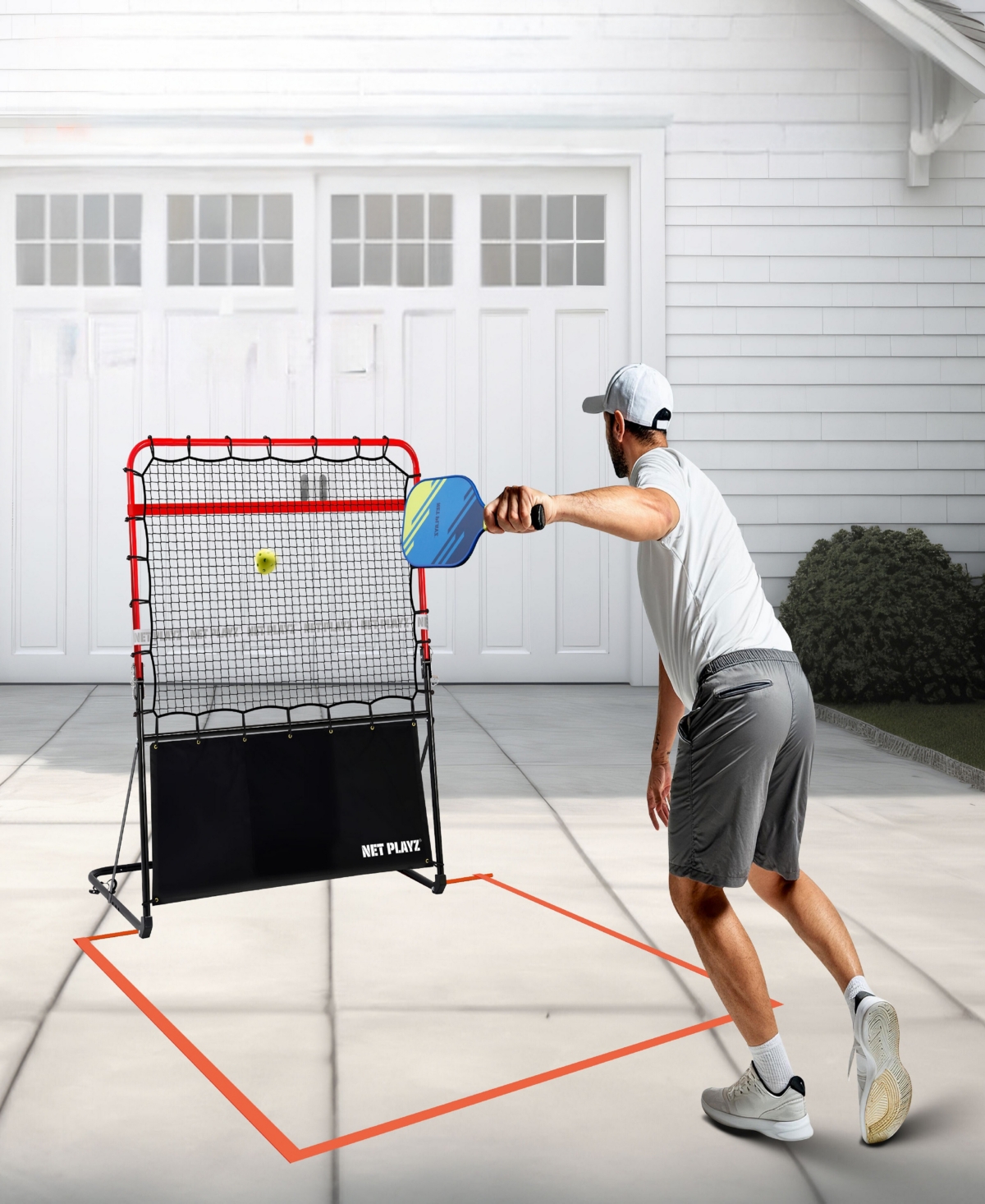 Net Playz 4' Portable Pro Pickleball Rebounder In Red