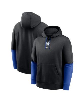 Nike - Men's Anthracite/Royal Kentucky Wildcats 2024 Sideline Club Pullover Hoodie