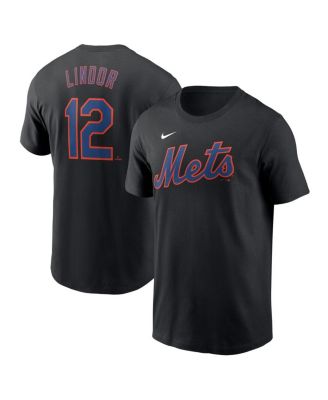 Nike - Men's Francisco Lindor Black New York Mets Fuse Name Number T-Shirt