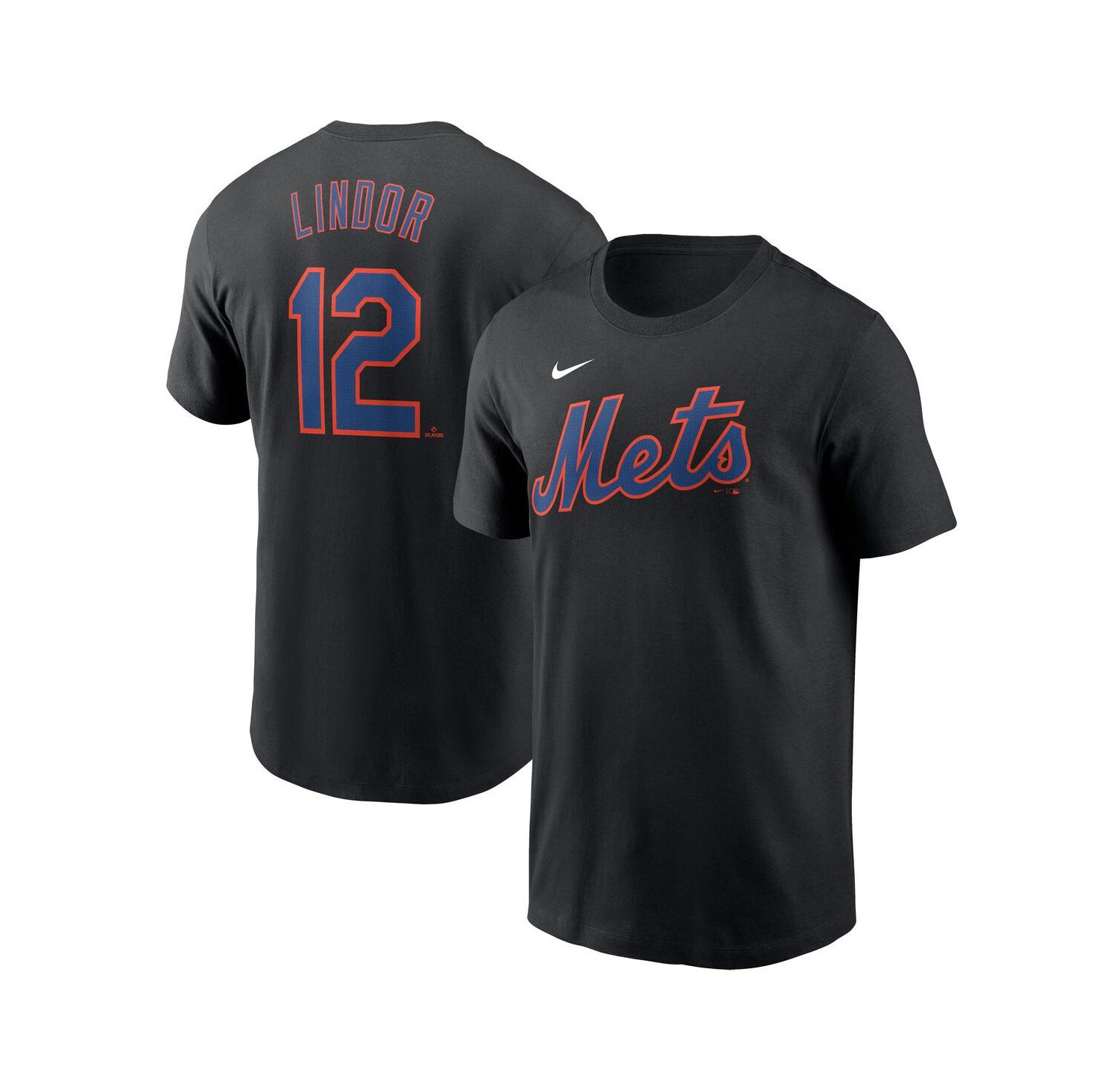 Men's Francisco Lindor Black New York Mets Fuse Name & Number T-Shirt