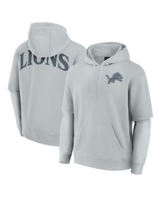 Fanatics - Men's and Women's Gray Detroit Lions Sleek Elements Pullover Hoodie
