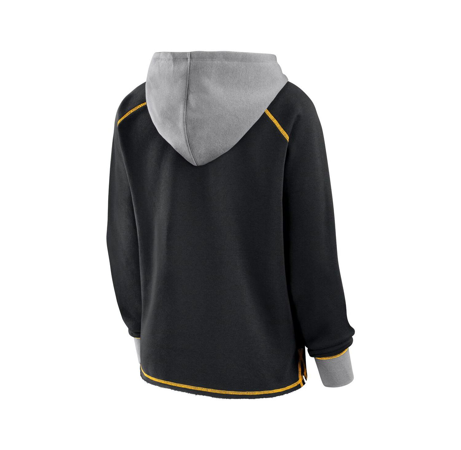 Women's Black Pittsburgh Steelers Boom Fleece Pullover V-Neck Hoodie