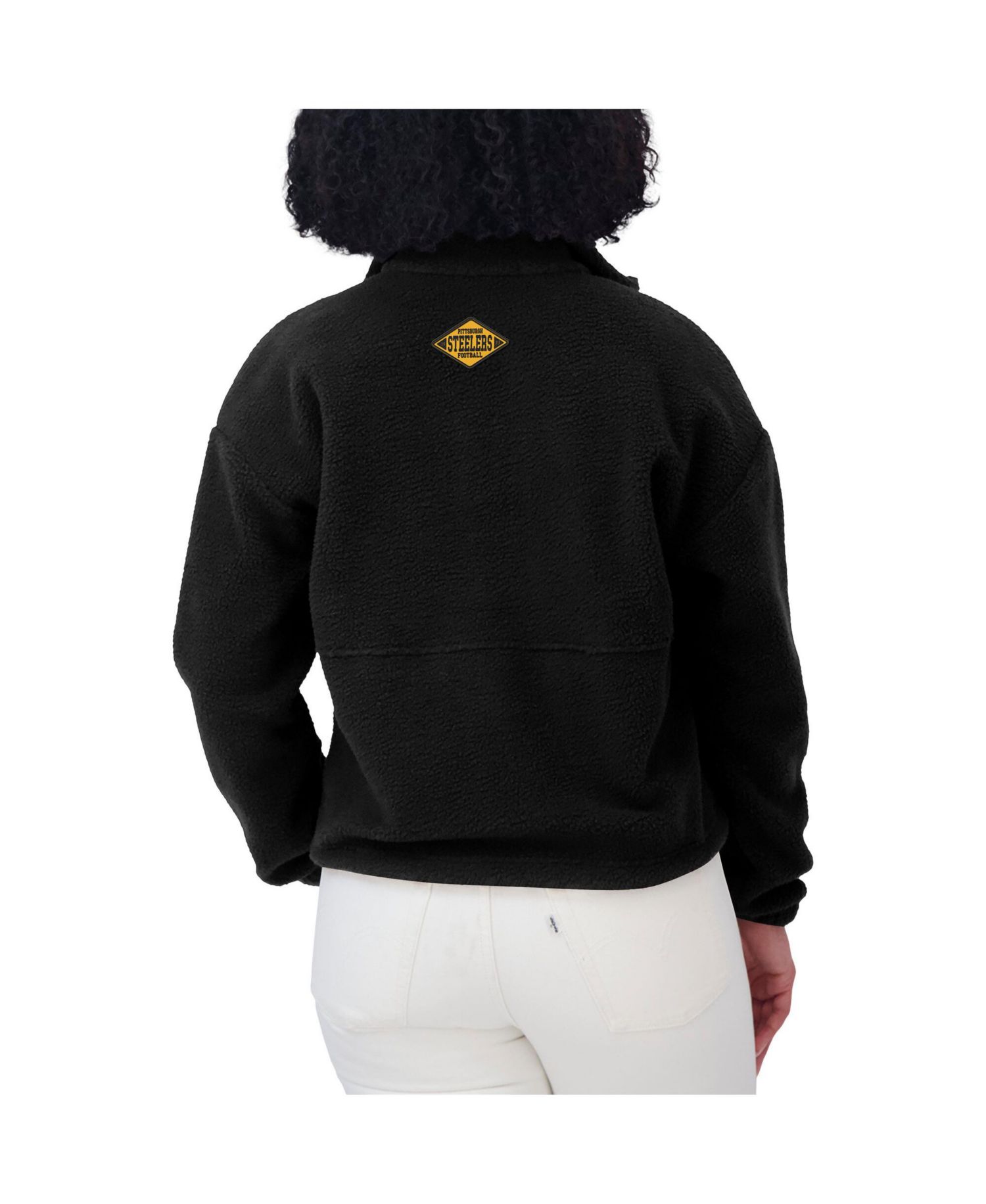 Women's Black Pittsburgh Steelers Polar Fleece Half-Zip Jacket