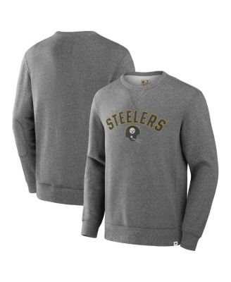 Fanatics - Men's Heather Gray Pittsburgh Steelers Loop Terry Pullover Sweatshirt