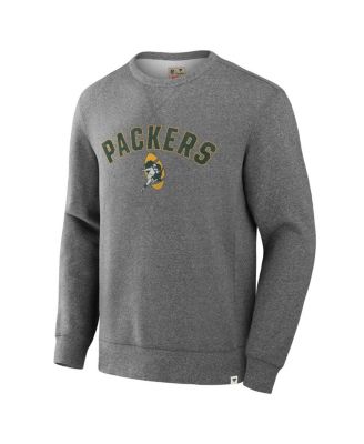 Men's Heather Gray Green Bay Packers Loop Terry Pullover Sweatshirt