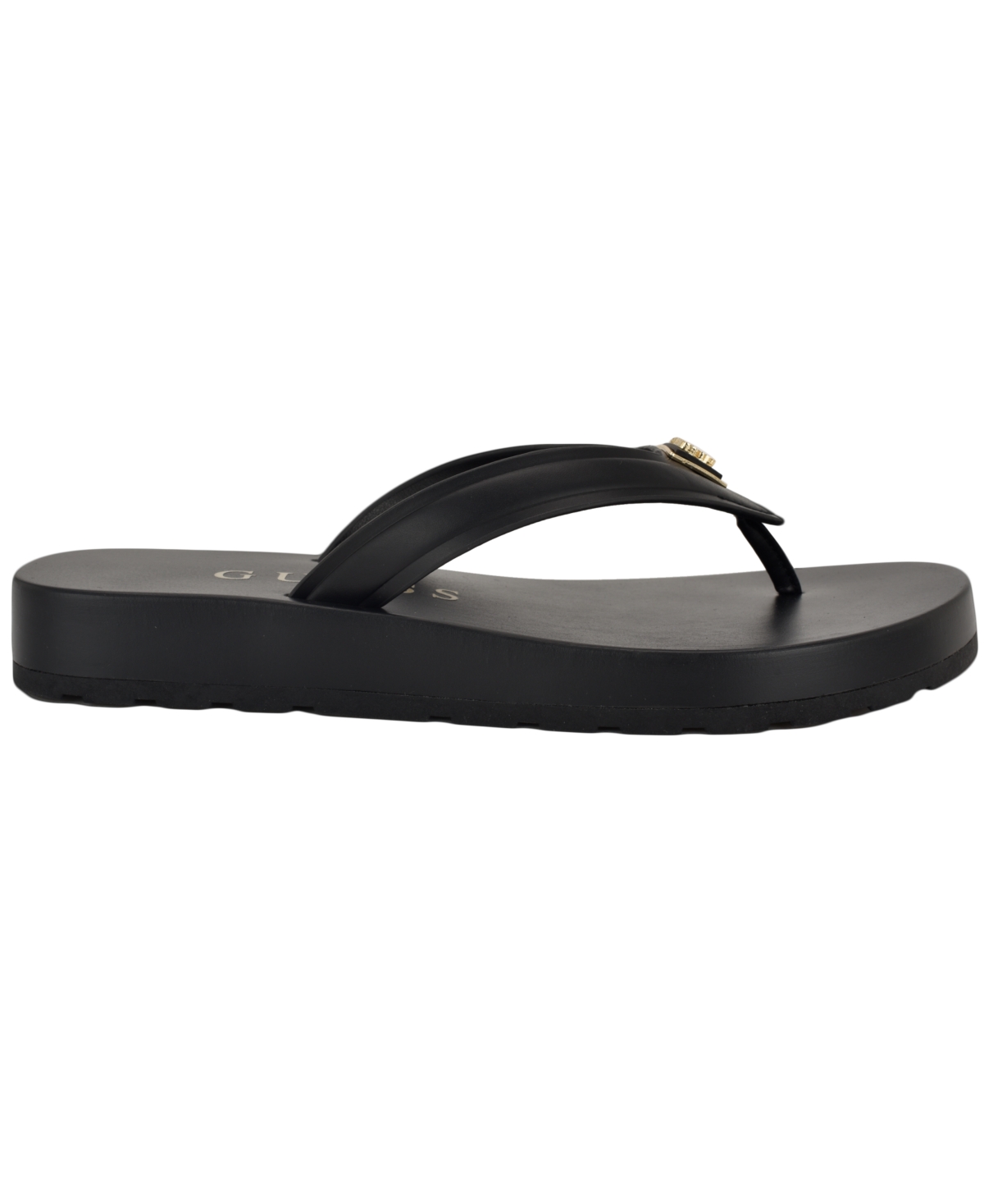 Guess Women's Candry Triangle Logo Eva Thong Flip Flop Sandals In Black