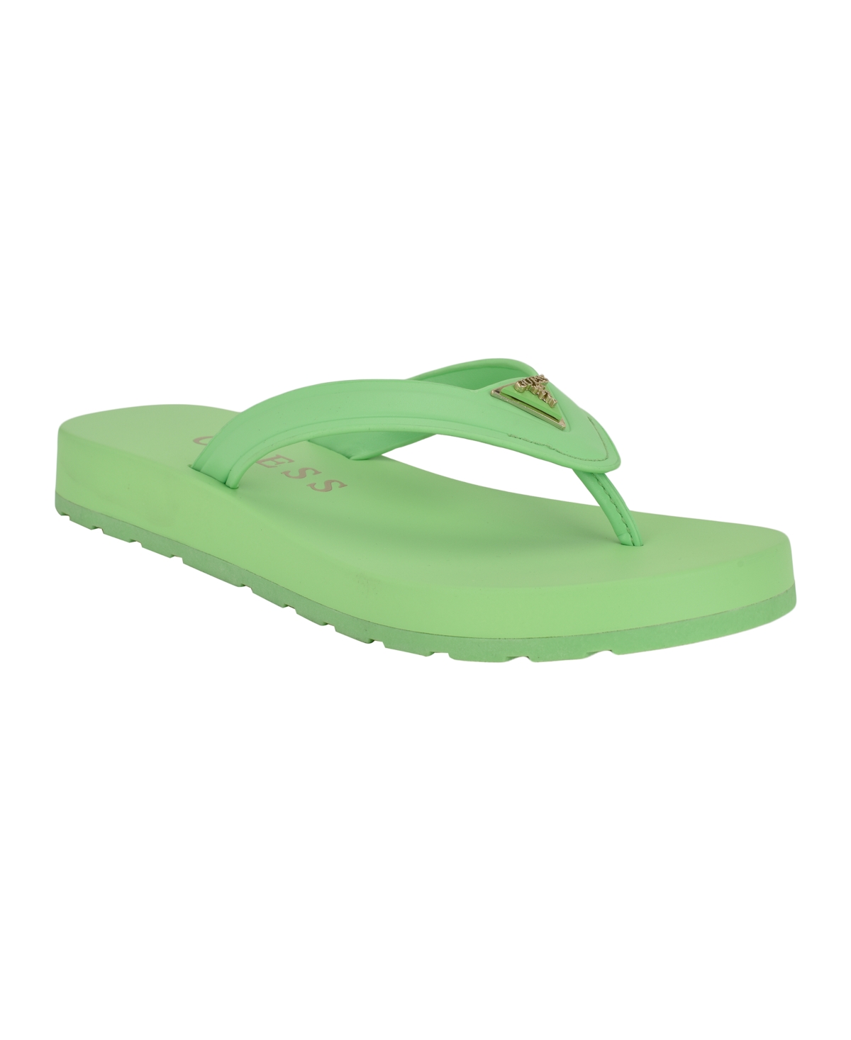 Guess Women's Candry Triangle Logo Eva Thong Flip Flop Sandals In Green