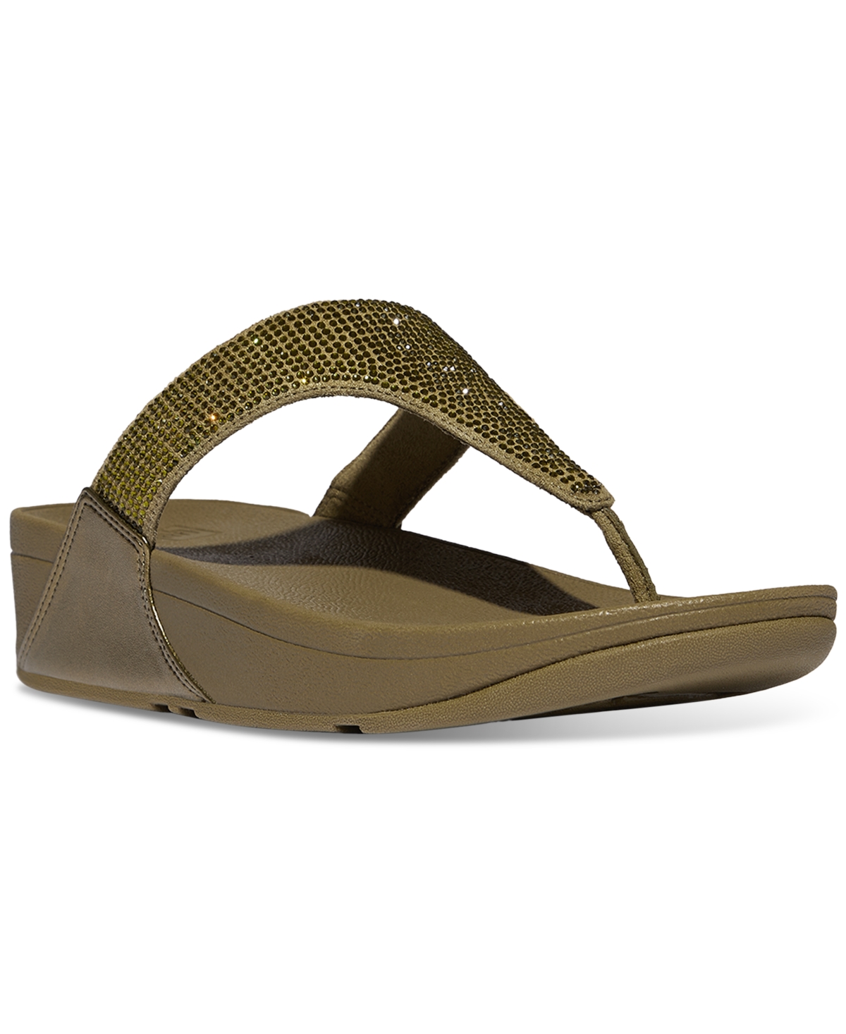Women's Lulu Embellished Sandals - Metallic Camo Green