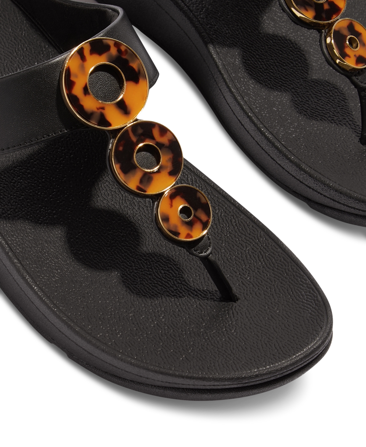 Fitflop Fino Platform Wedge Flip Flop In All Black