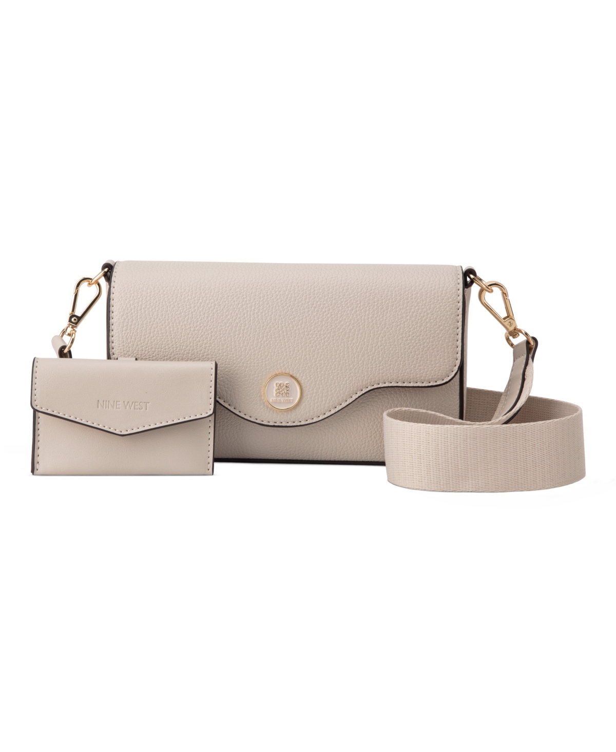 Shop Nine West Nalini Small Flap Crossbody Bag In Cement