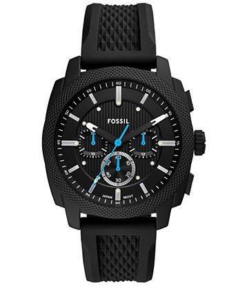 Men's Machine Chronograph Black Stainless-Steel Watch, 44mm