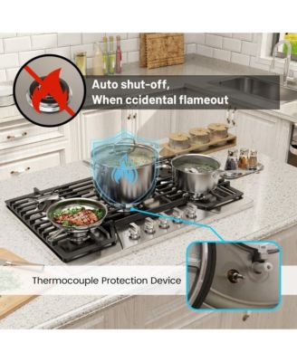 Natural Gas, 5 Burner Cooktop, 36inch