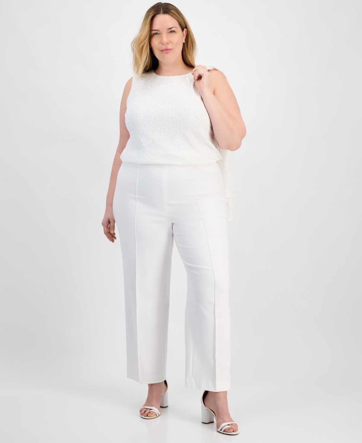ANNE KLEIN PLUS SIZE HIGH RISE PULL-ON PANTS 