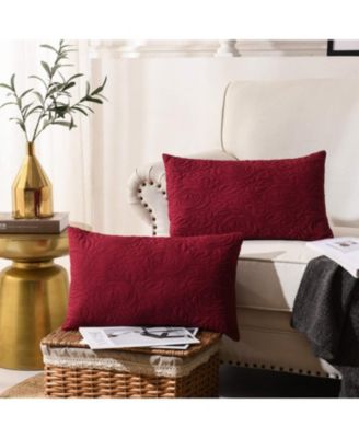 2 Pack Throw Pillow Cover Euro Sham Covers Lumbar Pillow Cover
