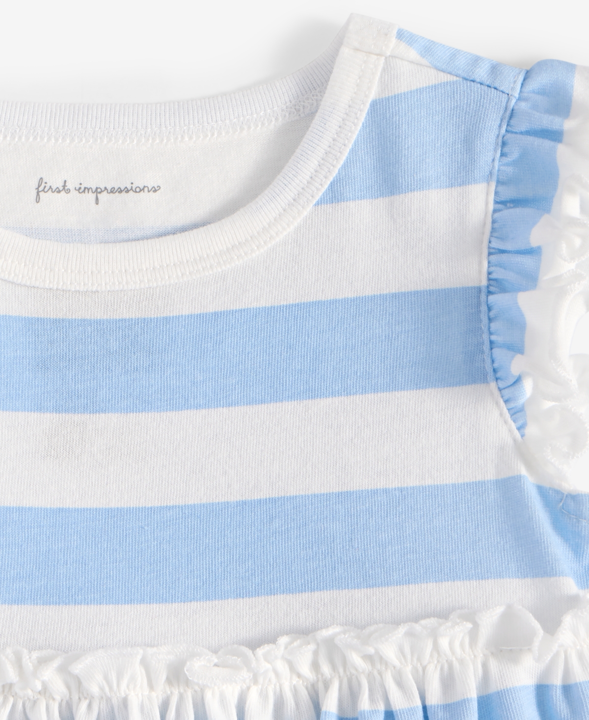 First Impressions Baby Girls Bold Stripe Dress, Exclusively At Macy's In Blue Whisper