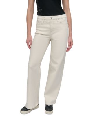 DKNY Jeans Women's High-Rise Tailored Wide-Leg Jeans