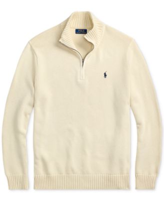 Men's Big & Tall Cotton Quarter-Zip Sweater