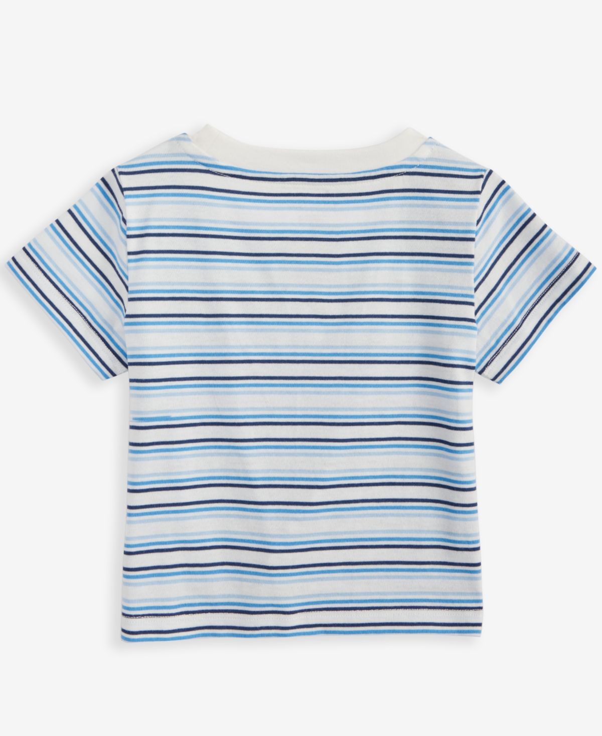 First Impressions Baby Boys Explorer Graphic Striped T-shirt, Exclusively At Macy's In Angel Whit