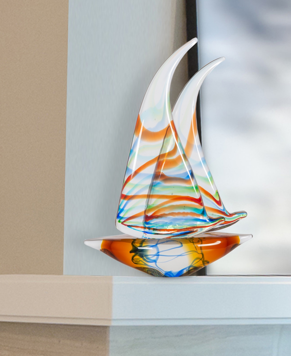 Dale Tiffany Chimera Sail Boat Sculpture In Multi