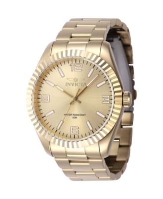 Men's 47460 Specialty Quartz 3 Hand Gold Dial Watch