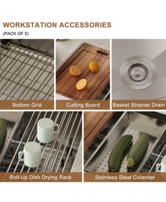 31inch L x 19inch W Undermount Kitchen Sink with Accessories