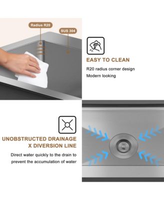 33inch L x 22inch W Drop-in Kitchen Sink with Accessories