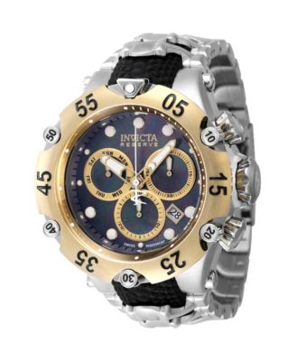 Men's 47217 Reserve Quartz Chronograph Black, Gold Dial Watch