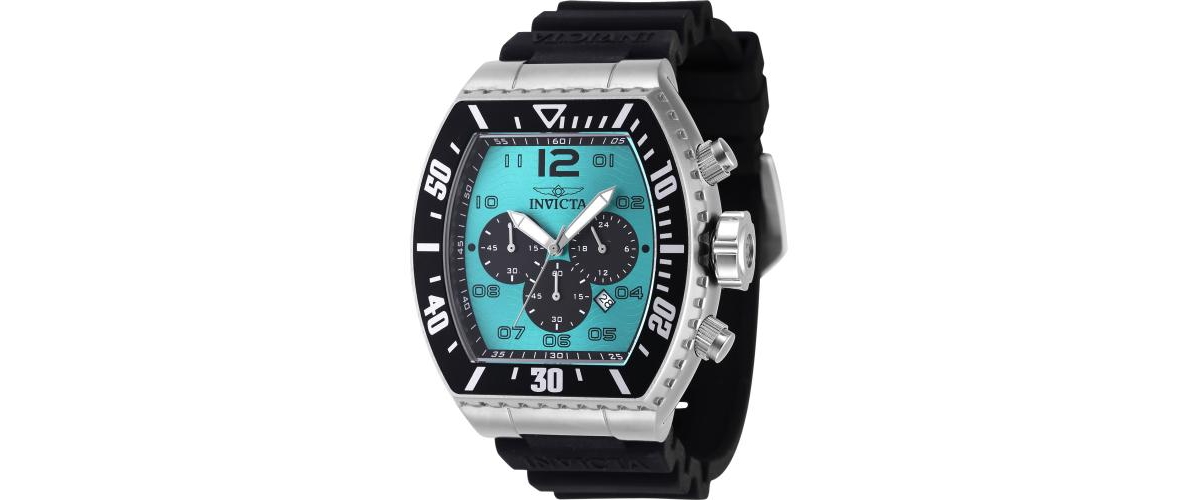 Men's 47285 Pro Diver Quartz Chronograph Black, Turquoise Dial Watch - Black