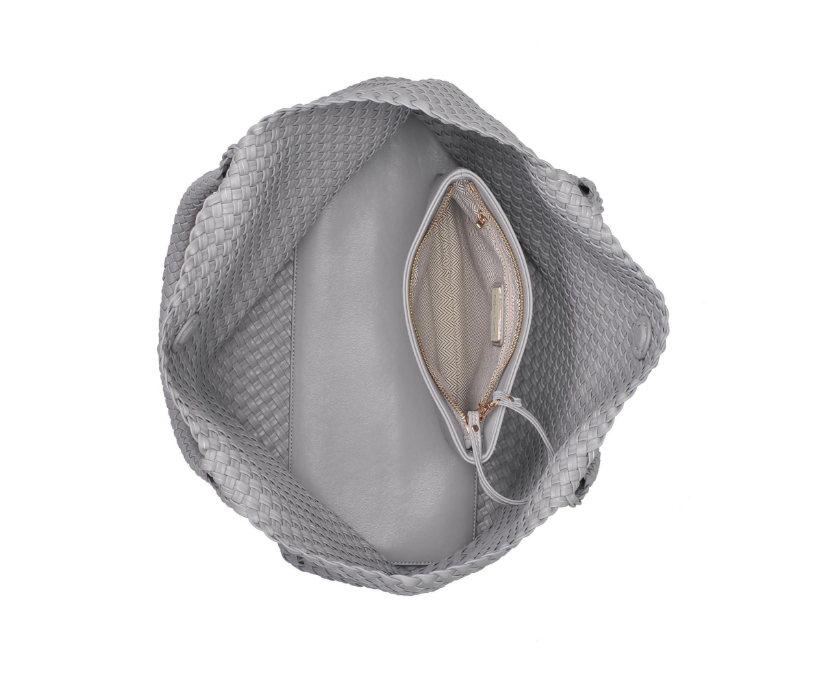 Shop Moda Luxe Solana Large Woven Tote Bag In Gray