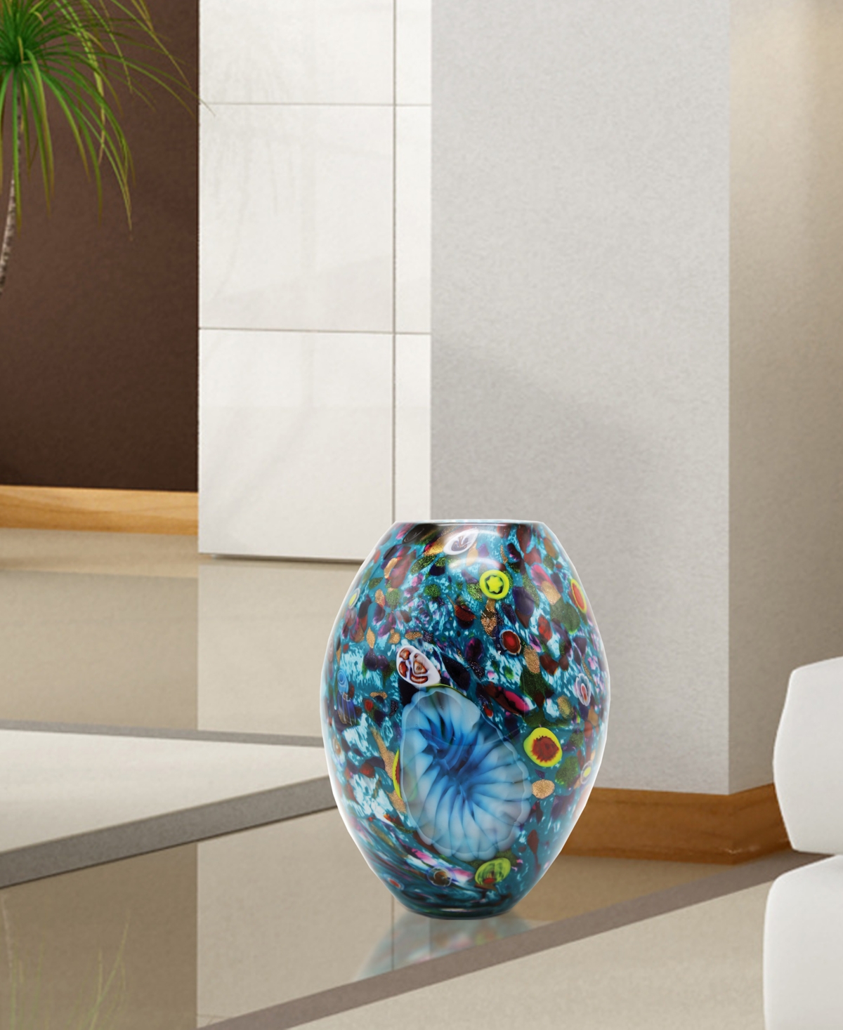 Dale Tiffany Estrada Art Glass Vase In Multi