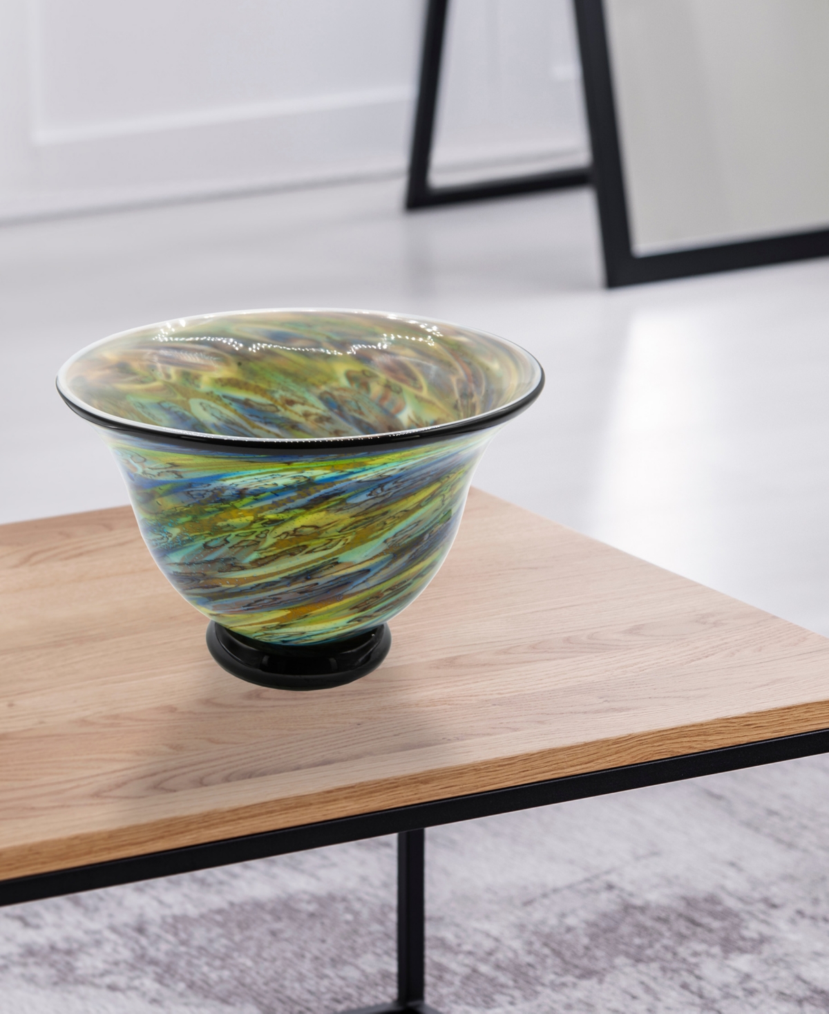 Dale Tiffany 8.5" Under The Sea Art Glass Bowl In Green