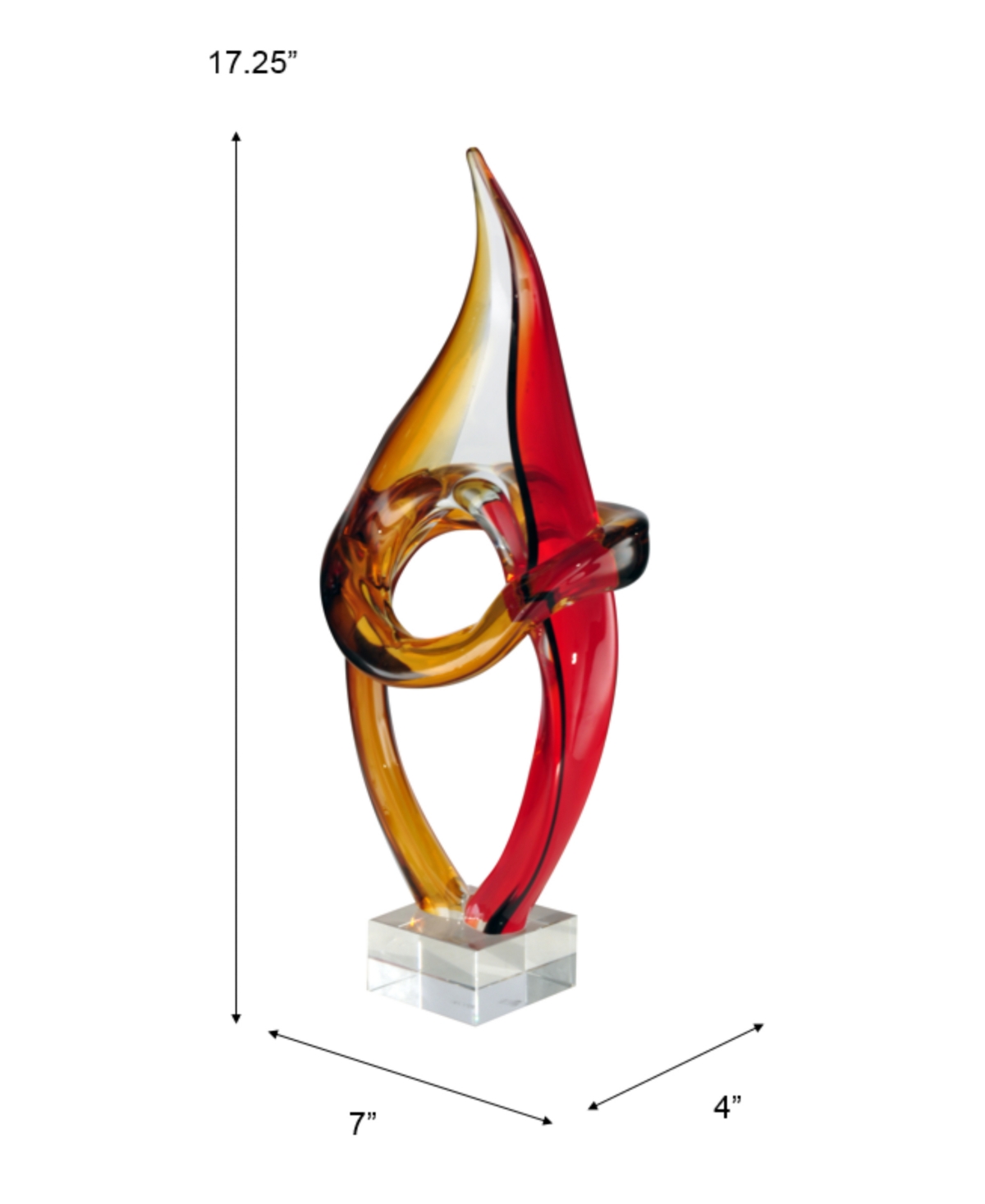Dale Tiffany Copeland Sculpture In Red
