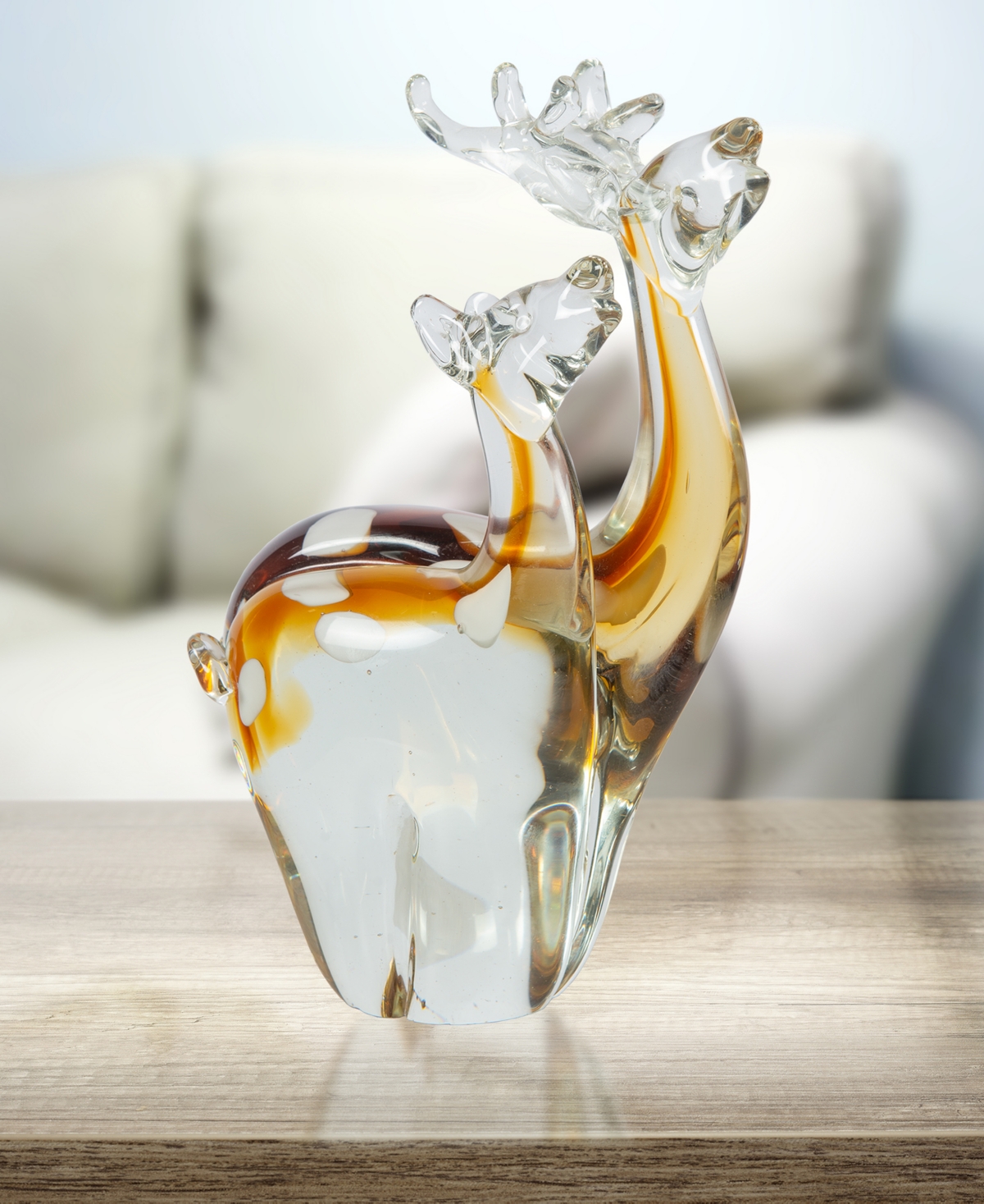 Dale Tiffany 10.25" Arroyo Deer Art Glass Figurine In Brown