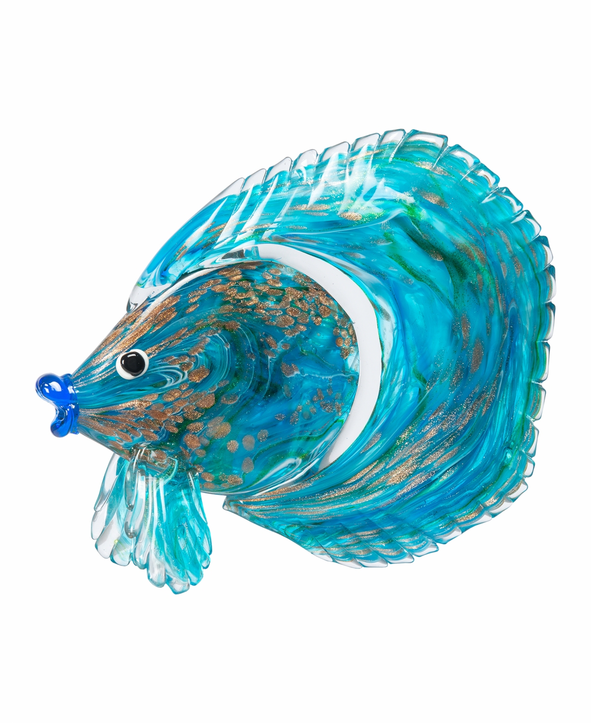 Shop Dale Tiffany 9.5" Railay Fish Art Glass Figurine In Blue