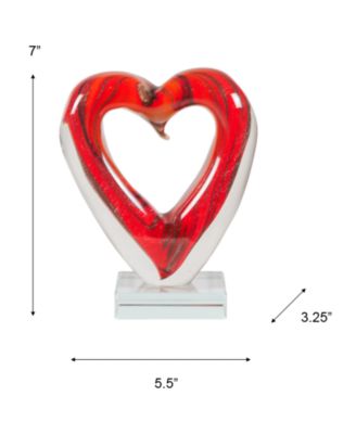 7" Rossa Heart Art Glass Figurine